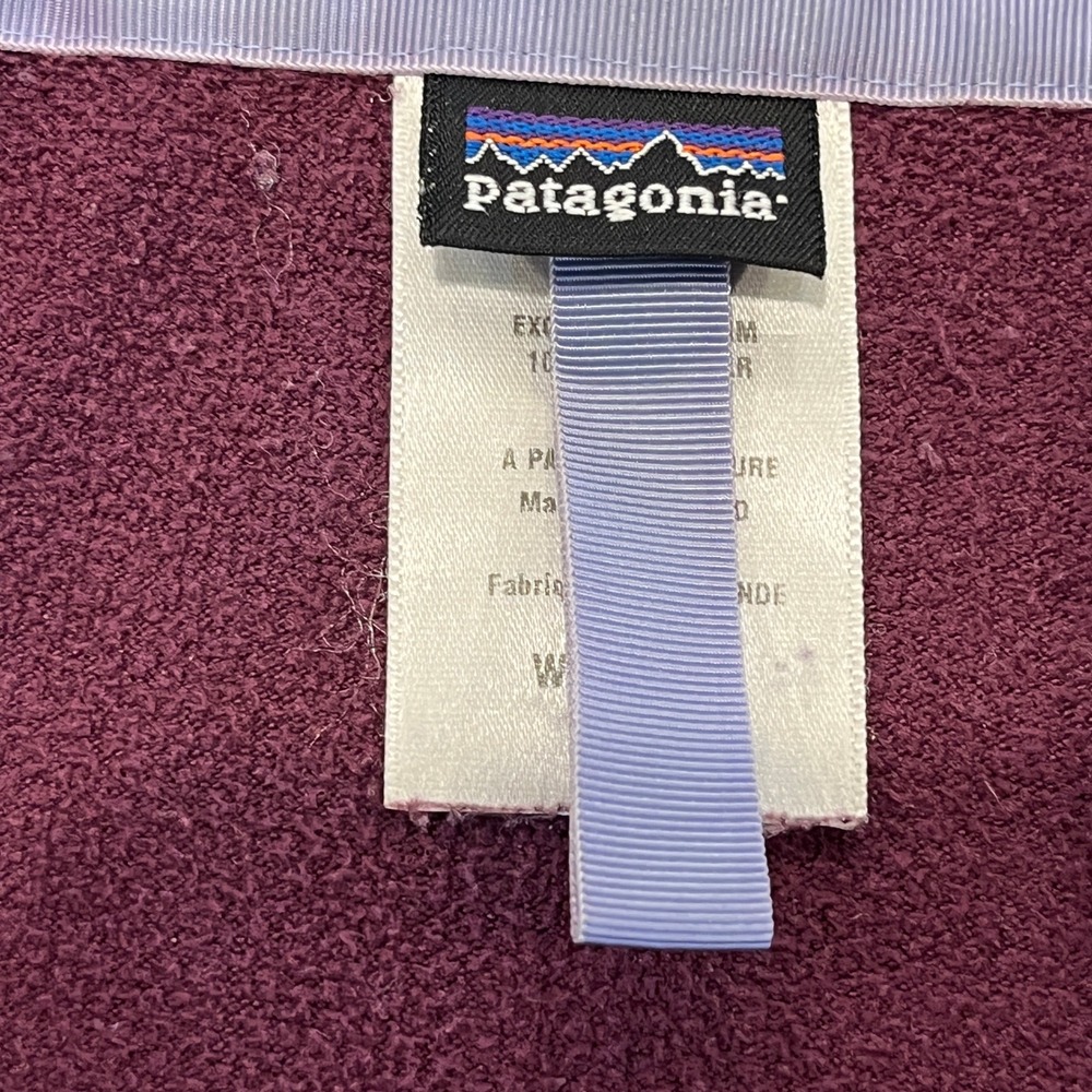 Patagonia‎ VTG Rhythm Womens Medium Fleece Zip Up Hoodie Jacket Purple Pockets - Picture 9 of 11